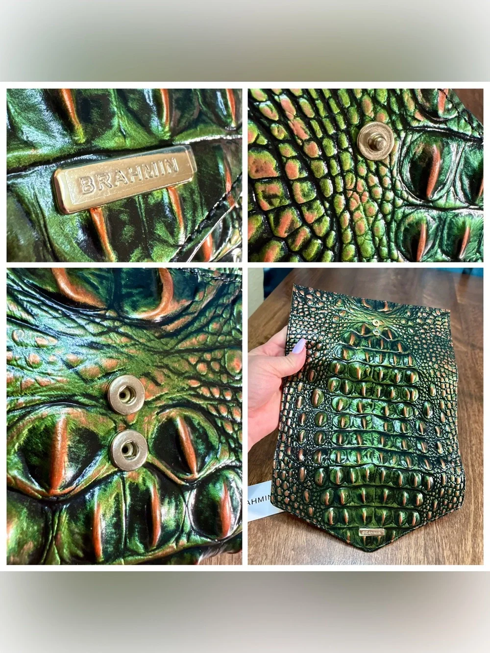 Brahmin NWT Veronica - Samba Melbourne (#2)- Deep Green & Copper